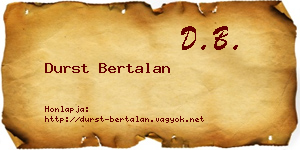 Durst Bertalan névjegykártya